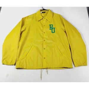 Vintage Champion Coach Jacket Mens Large Yellow BU Windbreaker 1965 Athletic